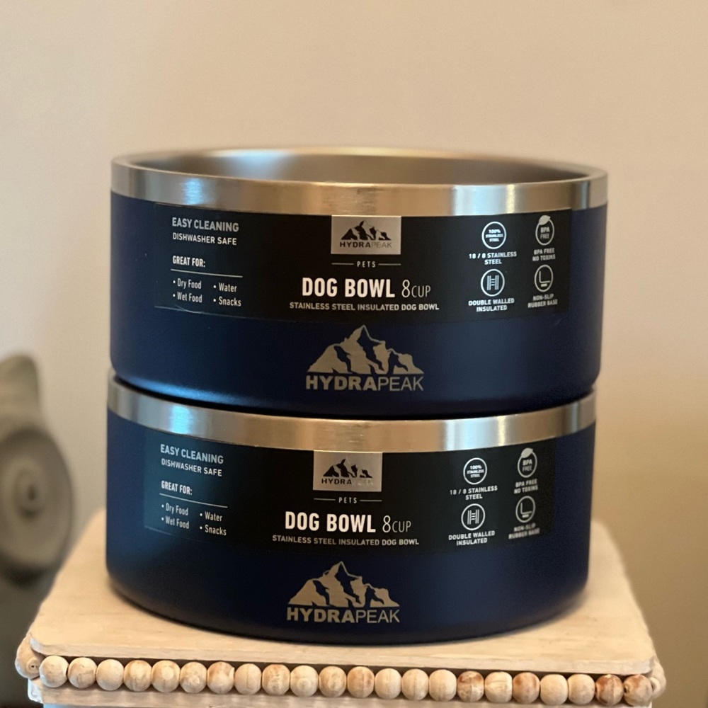 ⚡️HydraPeak Dog Bowls - Set of 2 - Navy
